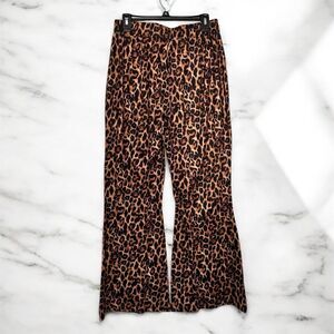 Leopard Print Flare Pants XXL